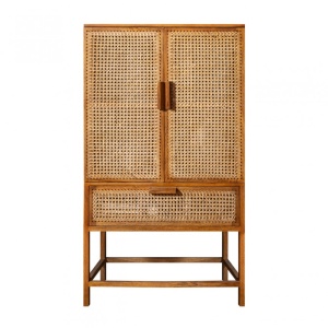Dulap design oriental din lemn si bambus, Bamboo Lounge 140cm A-39821 VC