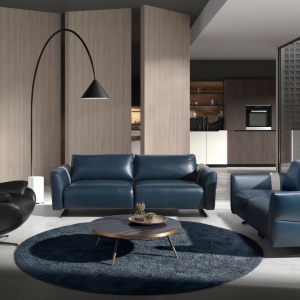 Fotoliu design LUX cu functia relax Cowhide Black leather - Img 9