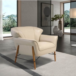 Fotoliu design LUX cu tapiterie din piele Sand