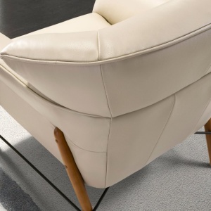 Fotoliu design LUX cu tapiterie din piele Sand - Img 8