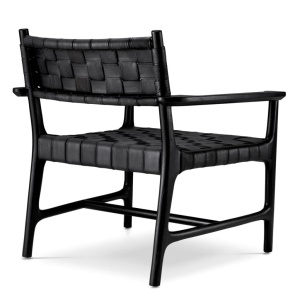 Fotoliu design LUX, Piele clasica neagra, Lemn, Tiberio - Img 3