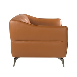 Fotoliu din piele naturala capitonata Cowhide leather brown - Img 6