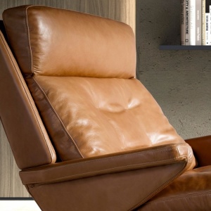 Fotoliu LUX design italian Cowhide camel - Img 9