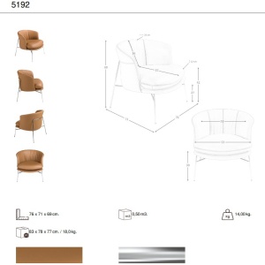 Fotoliu LUX design italian, Piele Sintetica Maro - Img 10