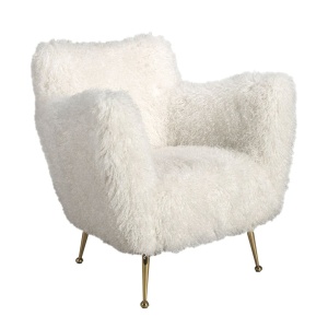 Fotoliu LUX design italian, White long pile