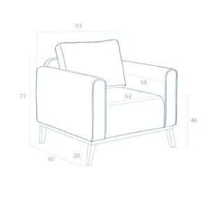 Fotoliu MILTON 1 SEATER LIGHT GREY - Img 2