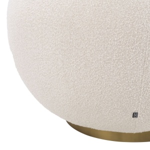 Fotoliu pivotant design elegant Bollinger, crem boucle 114819 HZ - Img 6
