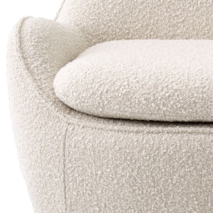 Fotoliu pivotant design elegant Cupido, boucle crem 115676 HZ - Img 5