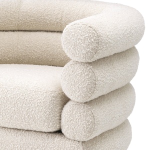 Fotoliu pivotant design elegant LUX Maguire, boucle crem 113939 HZ - Img 5