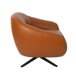 Fotoliu pivotant design LUX, Piele naturala, Cowhide maro - Img 3