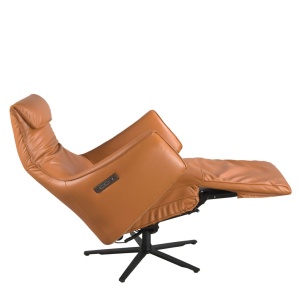 Fotoliu pivotant, functie relax, tapitat cu piele Brown - Img 4