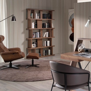 Fotoliu pivotant, functie relax, tapitat cu piele George - Img 2