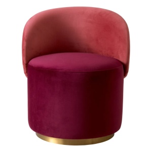 Fotoliu pivotant modern design LUX Chair Greer, Savona bordeaux red - Img 4