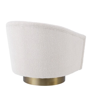 Fotoliu rotativ design lux Catene auriu finisaj mat/ crem 113943 HZ - Img 3