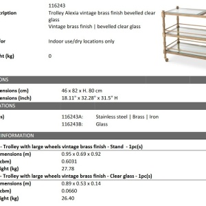 Gheridon, Masuta cu roti design LUX Alexia - Img 2