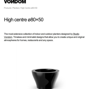 Ghiveci plante design decorativ modern exterior / interior HIGH CENTRE 80x50cm - Img 3