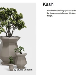 Ghiveci plante design decorativ modern exterior/interior ORIGAMI KASHI 21,8×21,8×25cm - Img 2