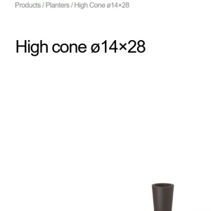 Ghiveci plante design decorativ modern interior / exterior HIGH CONE mini 14x28cm - Img 3