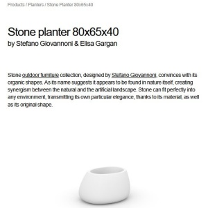 Ghiveci plante, flori design decorativ modern pentru amenajari interioare si exterioare, STONE PLANTER 55008R Vondom - Img 5