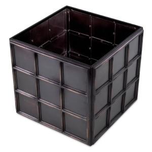 Ghiveci, Vas decorativ din otel inoxidabil Grid M bronz vintage - Img 3