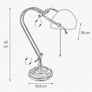 Lampa de birou din alama design clasic Banker - Img 3