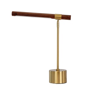 Lampa de birou LED din otel cu efect de nuc Gold steel - Img 4
