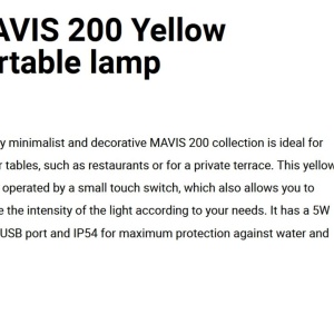 Lampa de exterior portabila IP54 MAVIS 200 galbena - Img 7