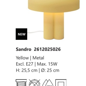 Lampa de masa design scandinav minimalist Sandro galben - Img 4
