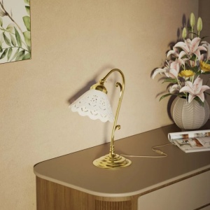 Lampa de masa din alama si abajur ceramic Zefira - Img 8