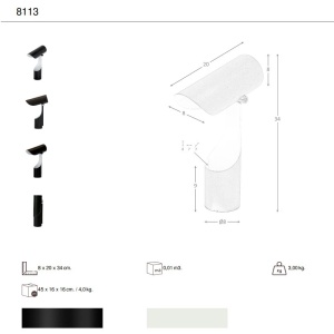 Lampa de masa din otel cu suport pentru creioane Black and White - Img 10