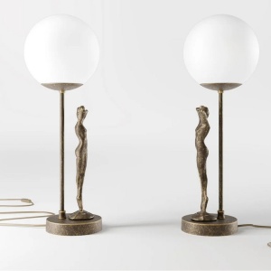 Lampa de masa figura feminina din alama Donne - Img 7