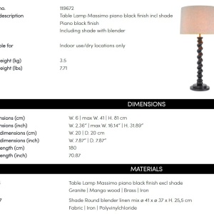Lampa de masa LUX, Lemn, Tesatura, Negru, Massimo, 119672 HZ 246420 universul-luminii.ro