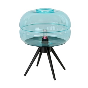 Lampa de masa LUX sticla albastra si otel negru