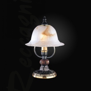 Lampa de masa rustica design italian din alama cu lemn 2801 105680 universul-luminii.ro