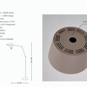 Lampa de podea cu brat articulat MOLLY negru - Img 3