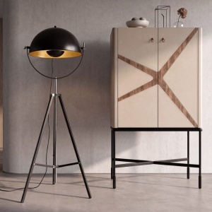 Lampa de podea cu trepied design industrial Black steel - Img 6