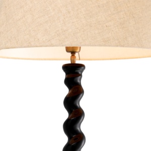 Lampa de podea LUX, Lemn, Tesatura, Negru, Massimo - Img 4