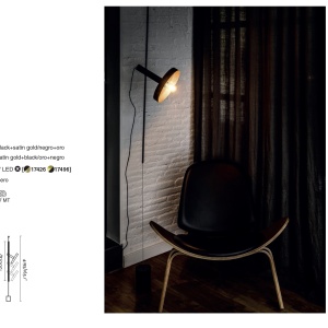Lampa de podea tip pendul design modern WHIZZ negru/auriu 92630 universul-luminii.ro