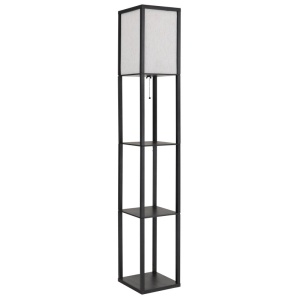 Lampa de podea tip raft din lemn negru TABITHA - Img 4