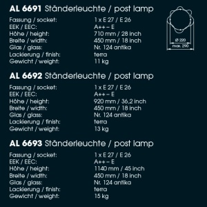 Lampa iluminat exterior din fier forjat design ciuperca AL 6693, 114cm 55220 universul-luminii.ro