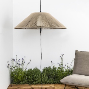 Lampa/Pendul portabil iluminat exterior decorativ SAIGON hole cap C70 gri/bej 127730 universul-luminii.ro