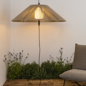 Lampa/Pendul portabil iluminat exterior decorativ SAIGON hole cap C70 gri/bej 217740 universul-luminii.ro