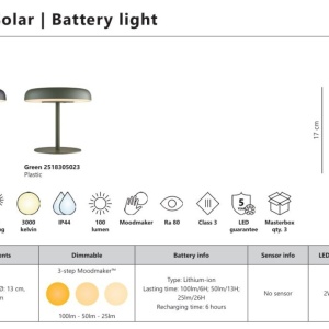 Lampa portabila solara, 3-step Moodmaker, protectie IP44, Elmer negru 167540 universul-luminii.ro