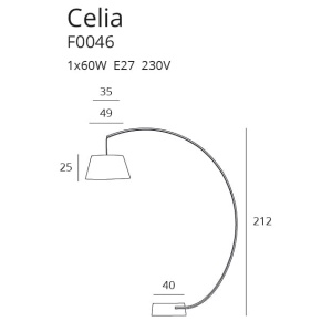 Lampadar arcuit design modern CELIA F0046 MX - Img 2