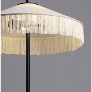 Lampadar cu abajur din catifea si franjuri bej VELVY - Img 6