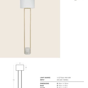 Lampadar cu baza din marmura FINO - Img 3