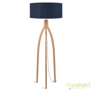 Lampadar cu trepied, realizat din materiale naturale, durabile si ecologice, Annapurna albastru