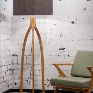 Lampadar cu trepied, realizat din materiale naturale, durabile si ecologice, Annapurna gri inchis 42620 universul-luminii.ro