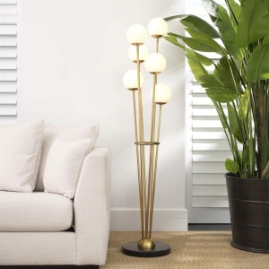 Lampadar design LUX cu 6 surse de lumina Tortora, alama antic 112759 HZ 70720 universul-luminii.ro