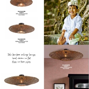 Lampadar din bambus Bali M natur, 60cm 194060 universul-luminii.ro